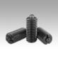 Spring plungers with hexagon socket and thrust pin, steel