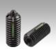 Spring plungers with hexagon socket and thrust pin, steel, standard spring force, with thread lock
