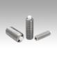 Spring plungers with hexagon socket and POM thrust pin, stainless steel