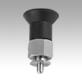 Indexing plungers, steel or stainless steel for thin-walled parts, with plastic mushroom grip, no locking slot