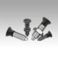Indexing plungers, steel or stainless steel, without collar, with plastic mushroom grip - inch