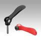 Cam levers, aluminium with internal or external thread, plastic thrust washer and steel or stainless steel stud - inch