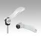 Cam levers, steel with internal or external thread, plastic thrust washer and steel stud - inch
