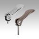 Cam levers, stainless steel, with external thread, plastic-metal thrust washer and stainless steel stud