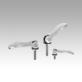 Cam levers, steel, adjustable with external thread, plastic-metal thrust washer and steel stud
