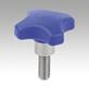 Palm grips, plastic, visually detectable with protruding steel bush, Form L with external thread