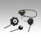 Star grips with safety cable similar to DIN 6336, metal parts stainless steel, inch