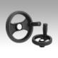 Handwheels 2-spoke plastic, with revolving grip, inch