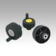 Knurled knobs with grip, inch