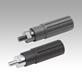 Plastic cylindrical grips, revolving, with external thread