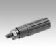 Plastic cylindrical grips, revolving, with external thread - inch