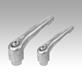 Clamping levers with internal thread, steel parts stainless steel, bright - inch