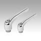 Clamping levers internal thread, steel parts stainless steel, high-gloss chromed - inch