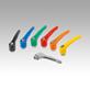 Clamping levers with internal thread, steel parts stainless steel, matt textured - inch