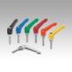 Clamping levers, plastic, with external thread and zinc toothed ring, thread insert stainless steel