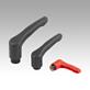 Clamping levers ECO, plastic with internal thread, threaded insert brass or blue passivated steel