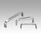 Pull handles, stainless steel 1.4404, polished oval profile, mounted from the rear