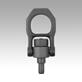 Threaded hoist pin, self-locking, steel with rotating shackle