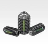 Spring plungers with hex socket and ball, steel, with thread lock - inch