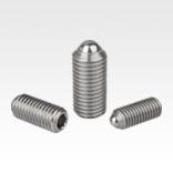 Spring plungers with hexagon socket and ball, stainless steel - inch