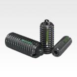Spring plungers with hex socket and thrust pin, steel, with thread lock - inch
