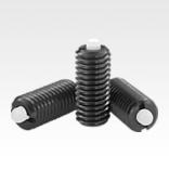 Spring plungers with hexagon socket and POM thrust pin, steel - inch