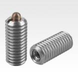 Spring plungers with hex socket and thrust pin,  stainless steel, standard spring force - inch