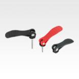 Cam levers, plastic, with internal and external thread, plastic-metal thrust washer and steel or stainless steel stud