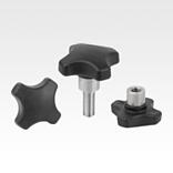 Palm grips, high-temperature resistant plastic with protruding steel bush