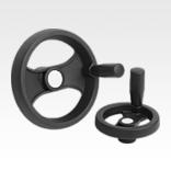 Handwheels 2-spoke plastic, with revolving grip, inch