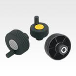 Knurled knobs with grip, inch
