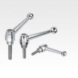 Clamping levers, electropolished stainless steel, with external thread, threaded insert stainless steel, inch