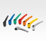 Clamping levers, die-cast zinc with internal thread, threaded insert black oxidised steel - inch