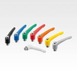 Clamping levers, die-cast zinc with internal thread and protective cap, threaded insert stainless steel - inch
