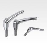 Clamping levers, stainless steel with external thread and protective cap, threaded pin stainless steel - inch