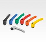 Clamping levers, plastic with internal thread, threaded insert black oxidised steel, inch