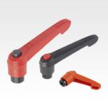 Clamping lever with push button, internal thread, inch