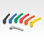 Clamping levers, plastic with internal thread, threaded insert, stainless steel, inch