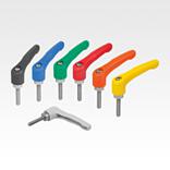 Clamping levers, plastic with external thread, threaded insert stainless steel, inch