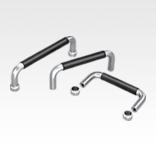 Pull handles, steel, round, grip with plastic sleeve