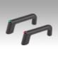 Pull handles, plastic, with electronic switch function and one push button, with plug