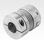Metal bellows couplings with clamp hubs