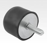Rubber buffers, steel type KRA spherical with external thread