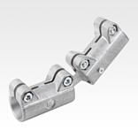 Tube clamps straight, aluminium with double ball joint