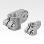 Tube clamps, swivel half aluminium, with sunken teeth