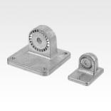 Tube clamps swivel base aluminium, with sunken teeth