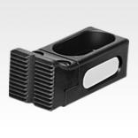 Toe stops, steel, adjustable, with serrated jaw face