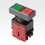 Double push button switch, installation version, Ø 22.3 mm
 with contact block, screw connection
