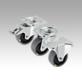Steel plate swivel and fixed castors, electrically conductive with rubber tread, standard version