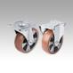 Steel plate swivel and fixed castors with elastic solid rubber tread, medium load version